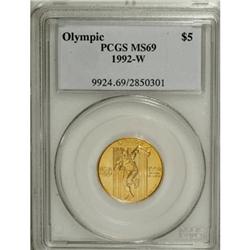 1992-W G$5 Olympic Gold Five Dollar MS69 PCGS