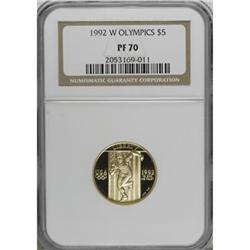 1992-W G$5 Olympic Gold Five Dollar Deep Cameo PR70 NGC