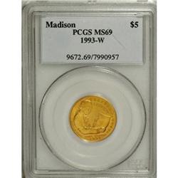 1993-W G$5 Bill of Rights Gold Five Dollar MS69 PCGS