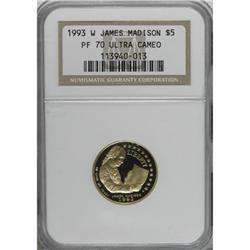 1993-W G$5 Bill of Rights Gold Five Dollar Deep Cameo P