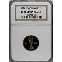 1994-W G$5 World Cup Gold Five Dollar Deep Cameo PR70 N