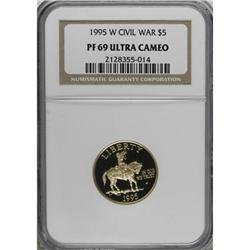 1995-W G$5 Civil War Gold Five Dollar Deep Cameo PR69 N