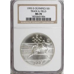 1995-D $1 Olympic/Track & Field Silver Dollar MS70 NGC