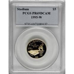 1995-W G$5 Olympic/Stadium Gold Five Dollar Deep Cameo