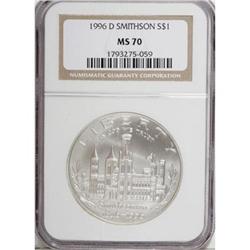 1996-D $1 Smithsonian Silver Dollar MS70 NGC