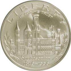 1996-D $1 Smithsonian Silver Dollar MS70 PCGS