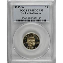 1997-W G$5 Jackie Robinson Gold Five Dollar Deep Cameo