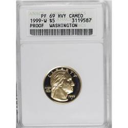 1999-W G$5 Washington Gold Five Dollar Deep Cameo PR69