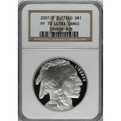2001-P $1 Buffalo Silver Dollar Deep Cameo PR70 NGC
