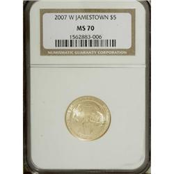 2007-W $5 Jamestown MS70 NGC