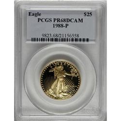 1988-P G$25 Half-Ounce Gold Eagle Deep Cameo PR68 PCGS