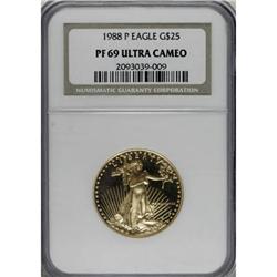 1988-P G$25 Half-Ounce Gold Eagle Deep Cameo PR69 NGC