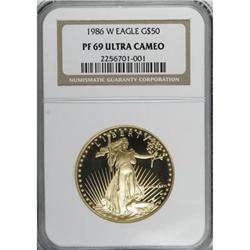 1986-W G$50 One-Ounce Gold Eagle Deep Cameo PR69 NGC