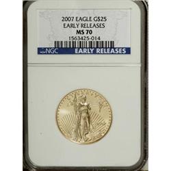 2007 $25 Half-Ounce American Gold Eagle MS70 NGC