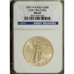 2007 $50 One-Ounce American Gold Eagle MS69 NGC