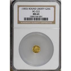 Undated 25C Liberty Round 25 Cents, BG-222, R.2, MS63