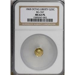 1868 25C BG-747 MS62 NGC