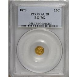 1870 25C Liberty Octagonal 25 Cents, BG-762, Low R.4,