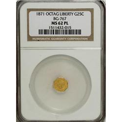 1871 25C BG-767 MS62 NGC