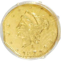 1871 25C Liberty Octagonal 25 Cents, BG-770, High R.4,