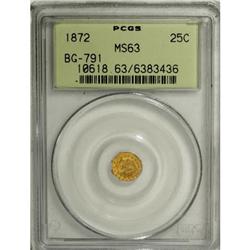 1872 25C Indian Octagonal 25 Cents, BG-791, R.3, MS63