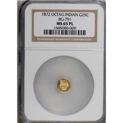 1872 25C BG-791 MS65 NGC