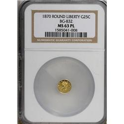 1870 25C BG-832 MS63 NGC