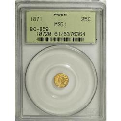 1871 25C Liberty Round 25 Cents, BG-859, Low R.6, MS61