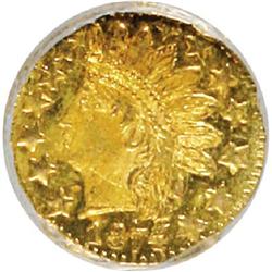 1874 25C Indian Round 25 Cents, BG-875, High R.4, MS62