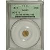 Image 1 : 1874 25C Indian Round 25 Cents, BG-875, High R.4, MS63