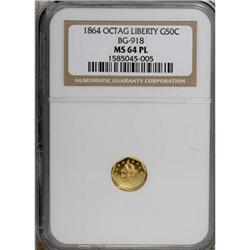 1864 50C BG-918 MS64 NGC