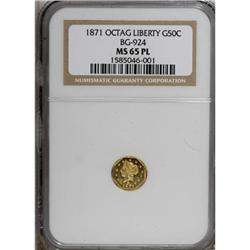 1871 50C BG-924 MS65 NGC
