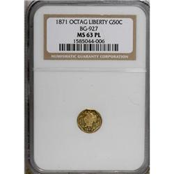 1871 50C BG-927 MS63 NGC
