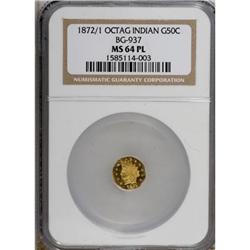 1872/1 50C BG-937 MS64 NGC