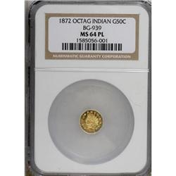 1872 50C BG-939 MS64 NGC