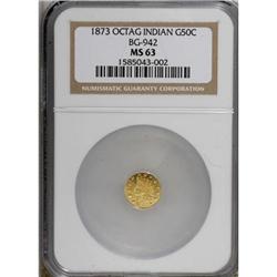 1873 50C Indian Octagonal 50 Cents, BG-942, Low R.5, M