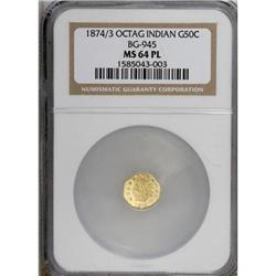 1874/3 50C BG-945 MS64 NGC