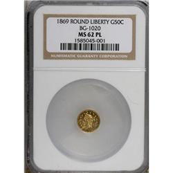 1869 50C BG-1020 MS62 NGC
