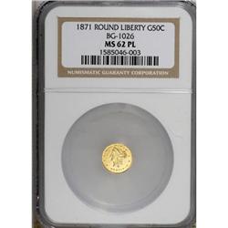 1871 50C BG-1026 MS62 NGC