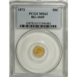 1872 50C Indian Round 50 Cents, BG-1049, R.4, MS63 PCG