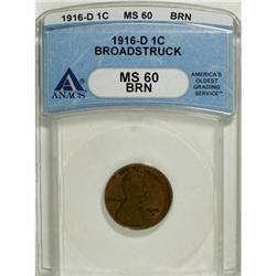 1916-D 1C Brown MS60 ANACS