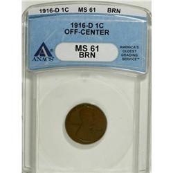 1916-D 1C Brown MS61 ANACS