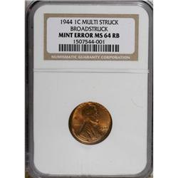 1944 1C Red and Brown MS64 NGC