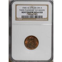 1945 1C Red and Brown MS64 NGC