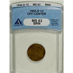 1950-D 1C Brown MS63 ANACS