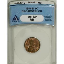 1951-D 1C Red and Brown MS62 ANACS