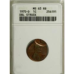 1970-D 1C Red and Brown MS63 ANACS
