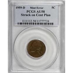 1959-D 5C AU58 PCGS