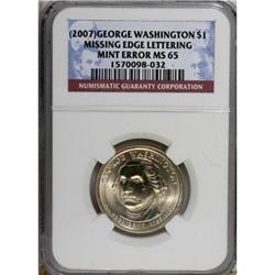 2007-D $1 Washington MS65 NGC