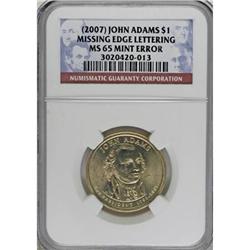 2007-P $1 John Adams MS65 NGC